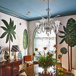 Обои с вышивкой ручной работы Mughal Trees Original colourway on linen варинант исполнения - 6 | Loft Concept в Тюмени