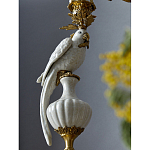 Подсвечник белый Попугай из фарфора с бронзовыми элементами Eden Garden варинант исполнения - 6 | Loft Concept в Тюмени