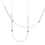 Подвесной светильник с 3-мя изогнутыми плафонами и белыми декоративными шариками PEARLS Suspension варинант исполнения - 1 | Loft Concept в Тюмени