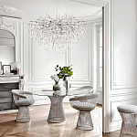 Люстра подвесная с прозрачными стеклянными подвесками в форме капель Диаметр 80 см Droplet Chandelier варинант исполнения - 11 | Loft Concept в Тюмени