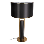 Настольная лампа с чёрным тканевым абажуром и металлическим корпусом золотого цвета Golden Arc варинант исполнения - 2 | Loft Concept в Тюмени