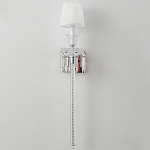 Бра с белым текстильным абажуром и хрустальными подвесками с декоративной кисточкой Lustre Reverie варинант исполнения - 7 | Loft Concept в Тюмени