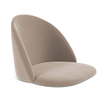 Барный стул со спинкой и металлической подставкой на 4-х деревянных ножках Бежевый Велюр Vendramin Chair варинант исполнения - 2 | Loft Concept в Тюмени