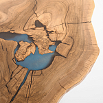 Кофейный стол со столешницей из орехового дерева и эпоксидной смолы Clem Coffee Table варинант исполнения - 2 | Loft Concept в Тюмени