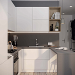 Кухонный гарнитур белый акриловый фасад Eveline White Kitchen Set варинант исполнения - 2 | Loft Concept в Тюмени