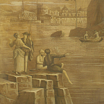 Обои ручная роспись Views of Italy Sepia варинант исполнения - 1 | Loft Concept в Тюмени