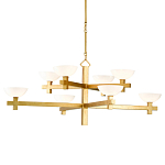 Люстра золотая с 8-ю молочными плафонами в виде чаши Tiers of Clear Lines варинант исполнения - 1 | Loft Concept в Тюмени