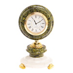 Часы настольные бронзовые из натуральных камней Мрамор и Змеевик Stone Clock варинант исполнения - 10 | Loft Concept в Тюмени