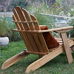 Уличное кресло из массива акации Adirondack Wooden Chair Natural варинант исполнения - 7 | Loft Concept в Тюмени