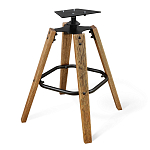 Барный стул со спинкой и мягкой обивкой с ромбами на 4-х деревянных ножках Бежевый Велюр Ava Charm варинант исполнения - 5 | Loft Concept в Тюмени