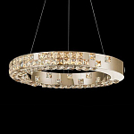 Люстра золотая в форме кольца с мозаичным хрустальным оформлением Sparks of Crystal варинант исполнения - 2 | Loft Concept в Тюмени