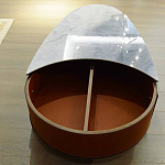 Дизайнерский журнальный стол овальной формы с открывающейся столешницей Caleb Coffee Table варинант исполнения - 1 | Loft Concept в Тюмени