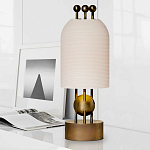 Настольная лампа в виде фонаря с белым фактурным абажуром Echoes of Light варинант исполнения - 2 | Loft Concept в Тюмени