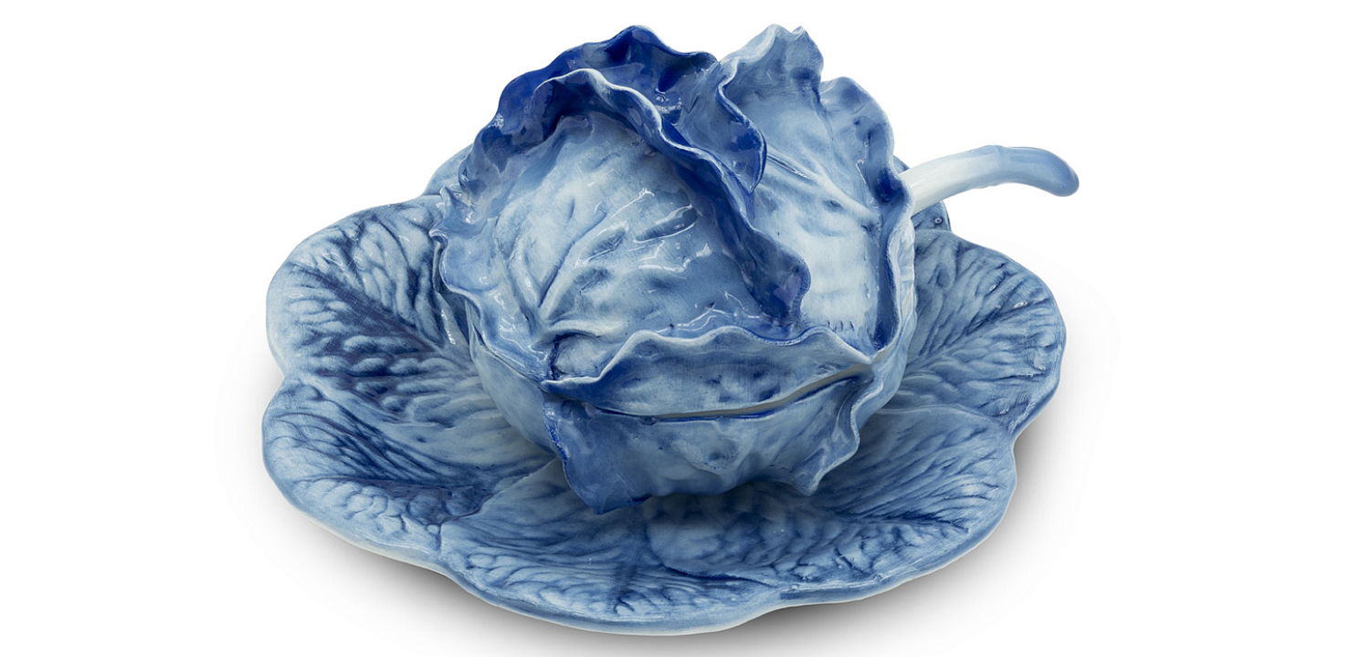 Супница SOUP BOWL CABBAGE W/PLATE D20 Blue Супница SOUP BOWL CABBAGE W/PLATE D20 Blue - Loft-Concept в Тюмени
