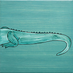 Плитка с узором Крокодил байдарочник варинант исполнения - 4 | Loft Concept в Тюмени