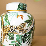 Ваза с крышкой фарфоровая с ручной росписью Leopard Collection  варинант исполнения - 3 | Loft Concept в Тюмени