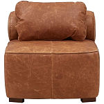Кожаное модульное кресло коричневое без подлокотников с подушкой Coul Leather Modular Armchair варинант исполнения - 2 | Loft Concept в Тюмени