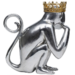 Статуэтка обезьяна в короне серебряная Golden Monkey варинант исполнения - 2 | Loft Concept в Тюмени