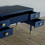 Письменный стол с 4-мя ящиками Elsa Dreams Blue варинант исполнения - 4 | Loft Concept в Тюмени