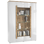 Шкаф-витрина с белым глянцевым фасадом 4-х дверная Grace of Furniture варинант исполнения - 1 | Loft Concept в Тюмени