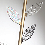 Бра с золотистой вертикальной трубкой и декоративными прозрачными листьями из стекла Sylva  варинант исполнения - 6 | Loft Concept в Тюмени