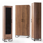 Шкаф-витрина в стиле лофт с чёрной стеклянной дверью Urban Style Space 2 варинант исполнения - 4 | Loft Concept в Тюмени