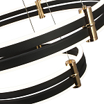 Люстра светодиодная с 3-мя плафонами в форме колец из акрила и алюминия с пультом для регулировки света Ring Horizontal Anthracite варинант исполнения - 2 | Loft Concept в Тюмени