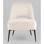 Кресло лаунж Бостон велюр рельефный молочный на черных ножках варинант исполнения - 4 | Loft Concept в Тюмени