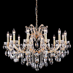 Люстра подвесная с 12-ю лампочками и прозрачными хрустальными подвесками на основании золотого цвета Crystal lamps варинант исполнения - 1 | Loft Concept в Тюмени