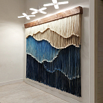 Текстильный Арт-объект на стену ручной работы из веревок Blue Mountains варинант исполнения - 1 | Loft Concept в Тюмени