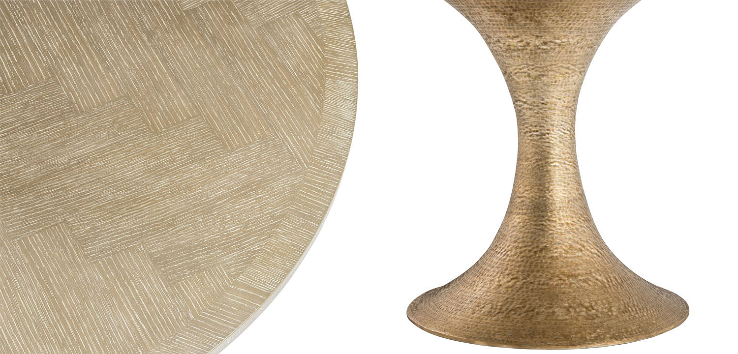 Обеденный стол Eichholtz DINING TABLE MELCHIOR ROUND brass Обеденный стол Eichholtz DINING TABLE MELCHIOR ROUND brass - Loft-Concept в Тюмени