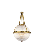 Подвесной светильник с рифленым стеклянным плафоном в форме шара Kichler варинант исполнения - 1 | Loft Concept в Тюмени