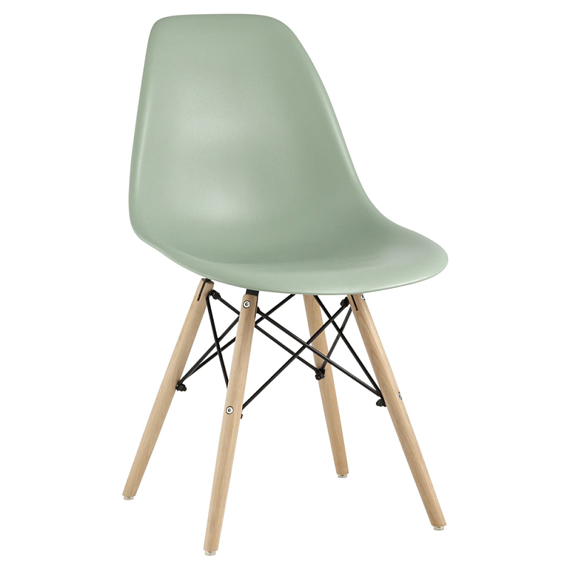 Пластиковый стул на ножках из массива бука Eames Mint Серо-зеленый Бежевый Пластиковый стул на ножках из массива бука Eames Mint Серо-зеленый Бежевый в Тюмени | Loft Concept