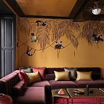 Обои с вышивкой ручной работы Étienne Original colourway on wool sateen варинант исполнения - 2 | Loft Concept в Тюмени