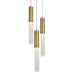 Подвесной светильник латунь Dew Drops Tube Brass Trio Hanging Lamp варинант исполнения - 1 | Loft Concept в Тюмени