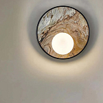 Бра круглое с каменным диском в металлической раме Sandstone Painting варинант исполнения - 4 | Loft Concept в Тюмени