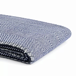 Плед из шерсти мериноса темно-синего цвета 130×180 см Indigo Waves варинант исполнения - 3 | Loft Concept в Тюмени