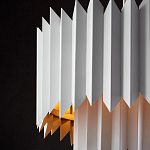 Люстра белая с гофрированным двойным абажуром Corrugated Double Lampshade варинант исполнения - 4 | Loft Concept в Тюмени