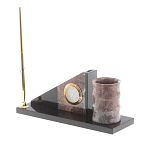 Настольный письменный набор из яшмы с часами Manager Organizer варинант исполнения - 2 | Loft Concept в Тюмени