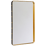 Зеркало прямоугольное в металлической раме с кожаной отделкой Loft in Reflection варинант исполнения - 1 | Loft Concept в Тюмени