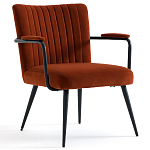 Кресло бархатное с подлокотниками на металлическом каркасе Oriel Retro Armchair варинант исполнения - 1 | Loft Concept в Тюмени