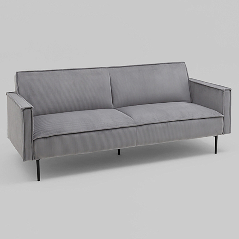 Диван современный вельветовый прямой Worcester Серый Серый Черный в Тюмени | Loft Concept 