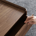 Прикроватный деревянный столик с 2-мя ящиками Moon Walnut Furniture варинант исполнения - 9 | Loft Concept в Тюмени