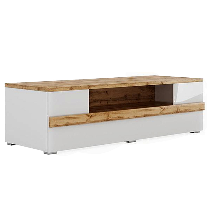 ТВ-тумба с белым глянцевым фасадом Grace of Furniture Глянцевый белый Дуб вотан ТВ-тумба с белым глянцевым фасадом Grace of Furniture Глянцевый белый Дуб вотан в Тюмени | Loft Concept
