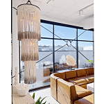 Люстра круглая трехъярусная из бахромы Milk Gradient Braided Fringe варинант исполнения - 3 | Loft Concept в Тюмени