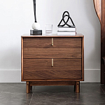 Прикроватный деревянный столик с ящиками Moon Walnut Furniture варинант исполнения - 2 | Loft Concept в Тюмени