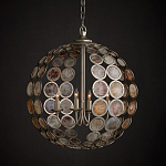 Люстра в форме шара с декором из круглых декоративных элементов Bright Shell Discs варинант исполнения - 3 | Loft Concept в Тюмени