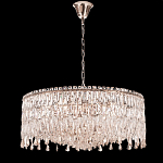 Люстра круглая с хрустальными подвесками на серебряном каркасе Roul Crystal Light варинант исполнения - 7 | Loft Concept в Тюмени