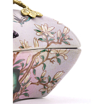 Шкатулка фиолетового цвета с рисунком бабочек и крышкой с фигуркой птицы на ветке Eden Garden варинант исполнения - 5 | Loft Concept в Тюмени