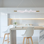 Люстра горизонтальная с волнистым белым плафоном Golden Swirl варинант исполнения - 11 | Loft Concept в Тюмени